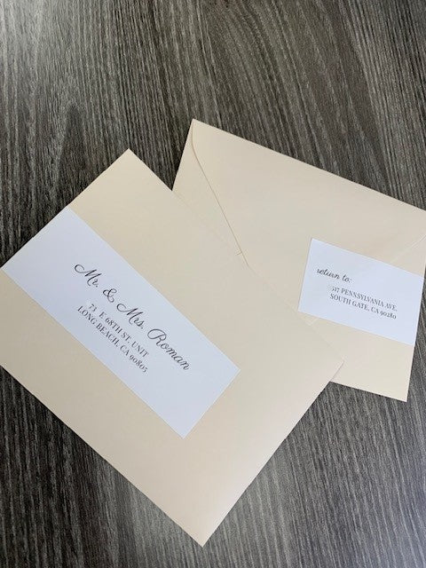 Wrap Around Wedding Address Labels, Envelope Addressing, RSVP